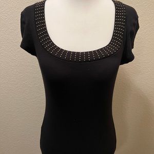Black Bronze/Gold Studded Express top size small EUC!